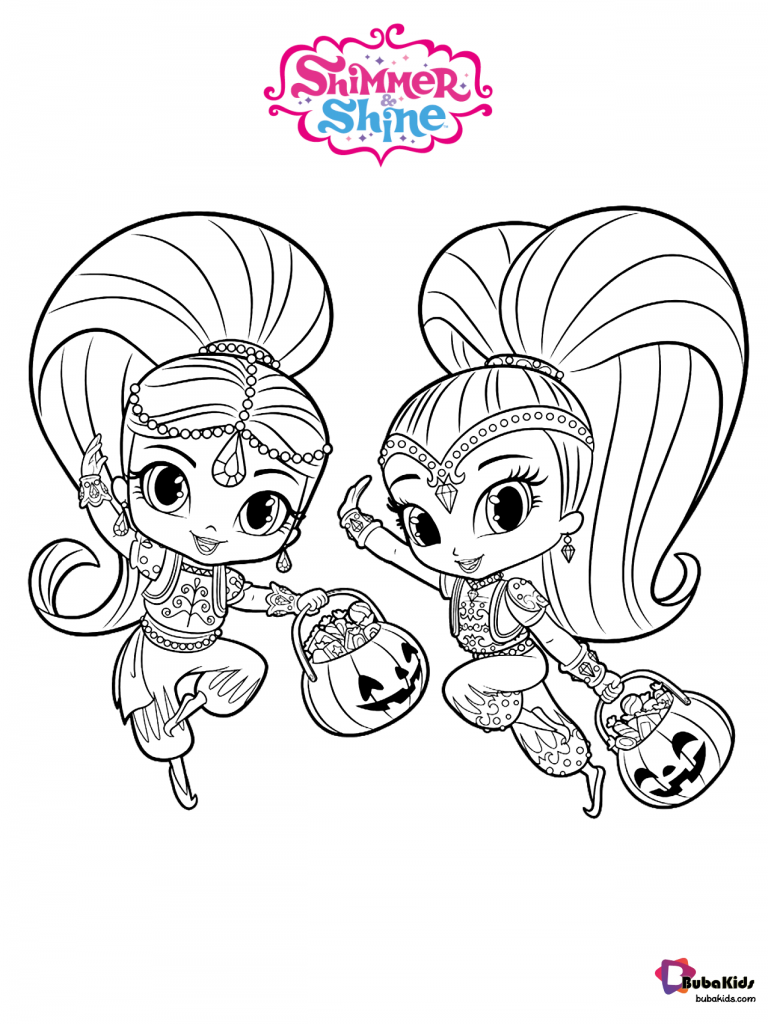 shimmer and shine free coloring page