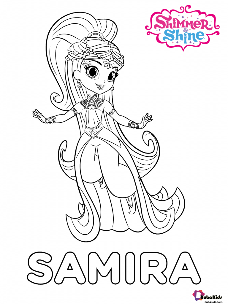 shimmer and shine games characters samira coloring page