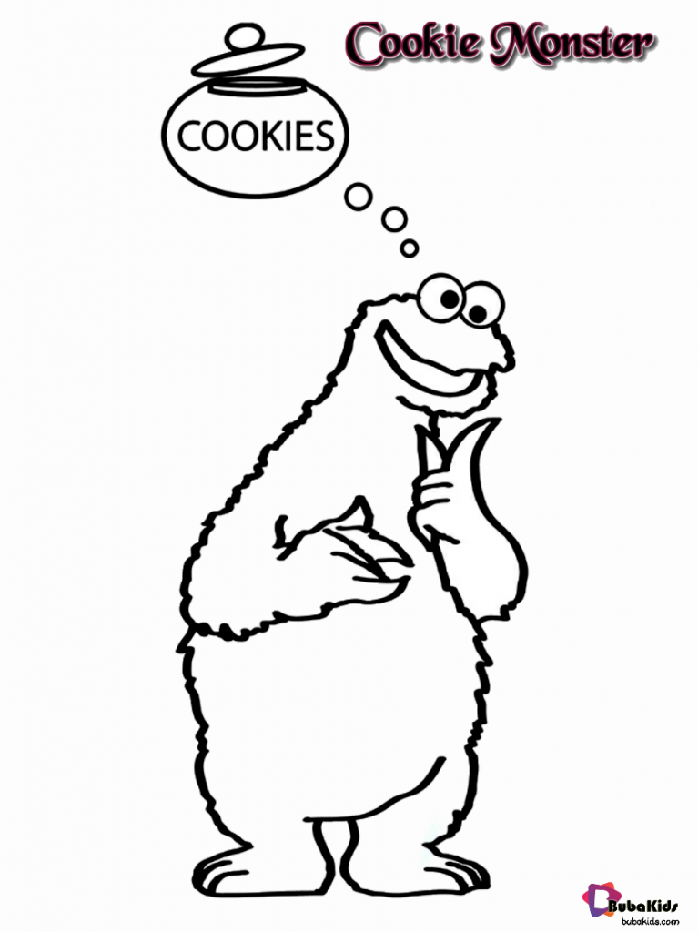 Cookie monster sesame street coloring page