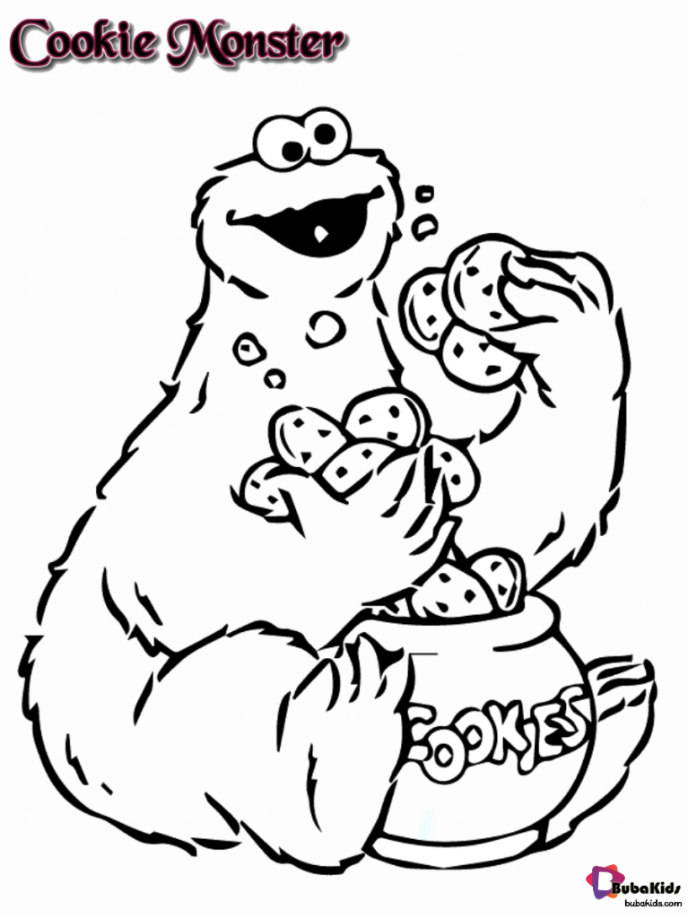 Printable Cookie monster coloring page