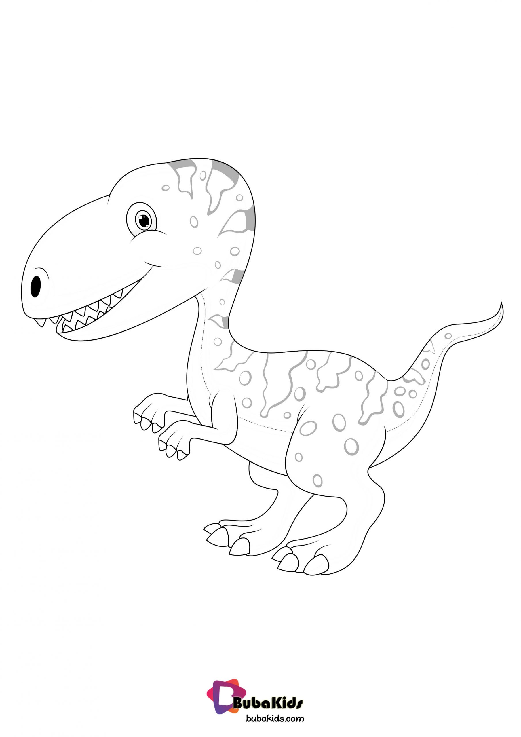 Baby Velociraptor Dinosaurs Coloring Page - BubaKids.com