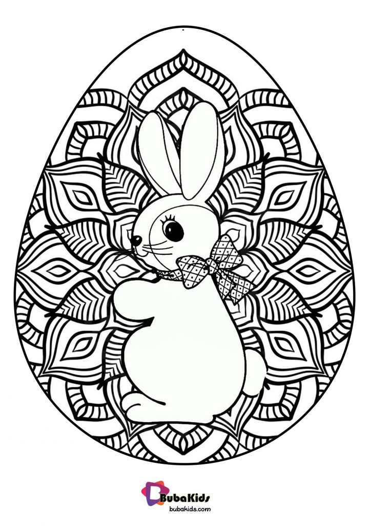 bunny easter egg bubakids coloring page scaled
