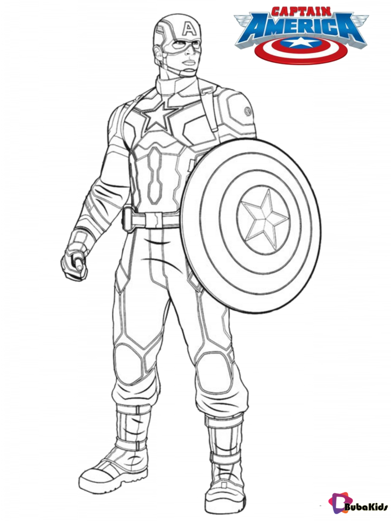 captain america coloring page for kids