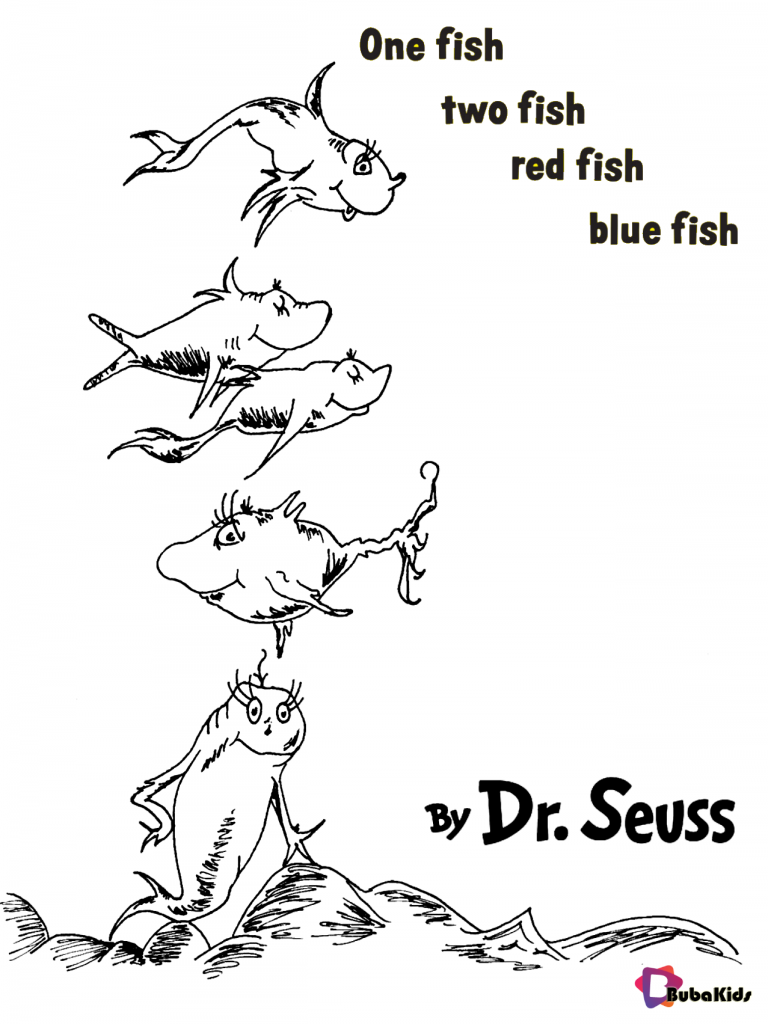 dr seuss one fish two fish red fish blue fish free coloring pages