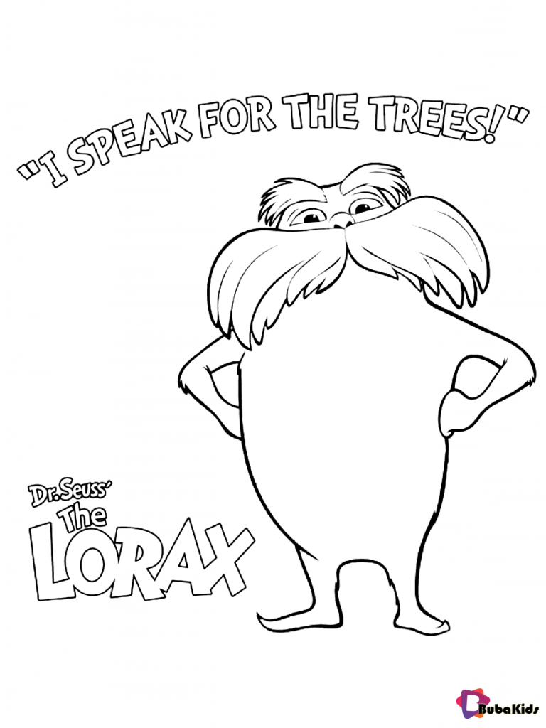 dr seuss the lorax i speak for the trees coloring pages