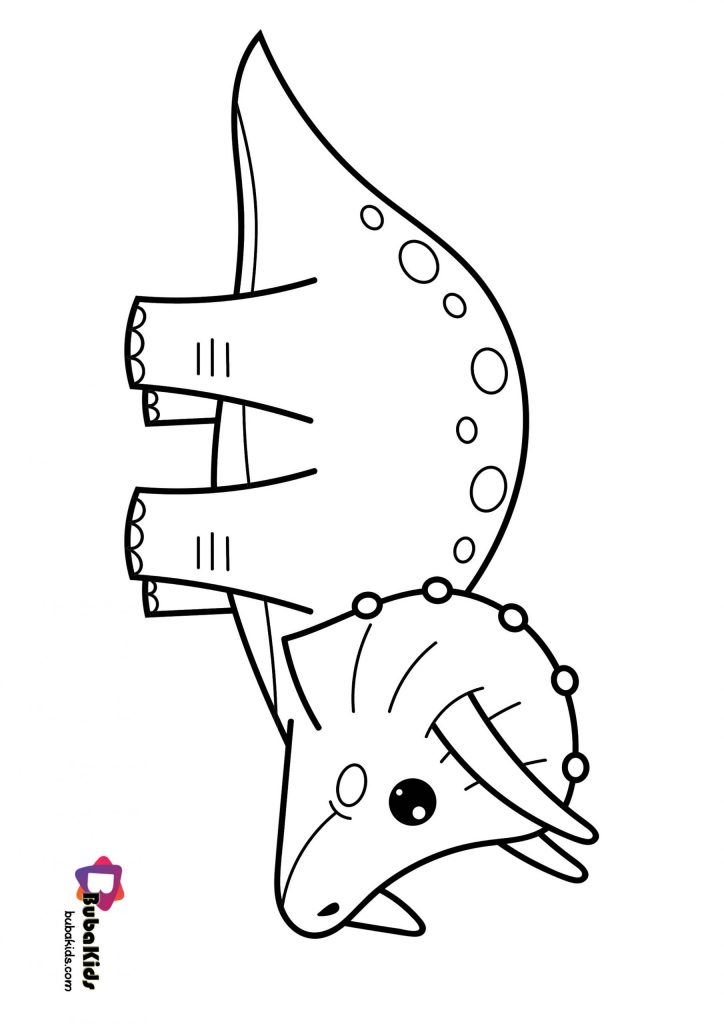 Easy Dinosaurs Triceratops Coloring Page For Kids