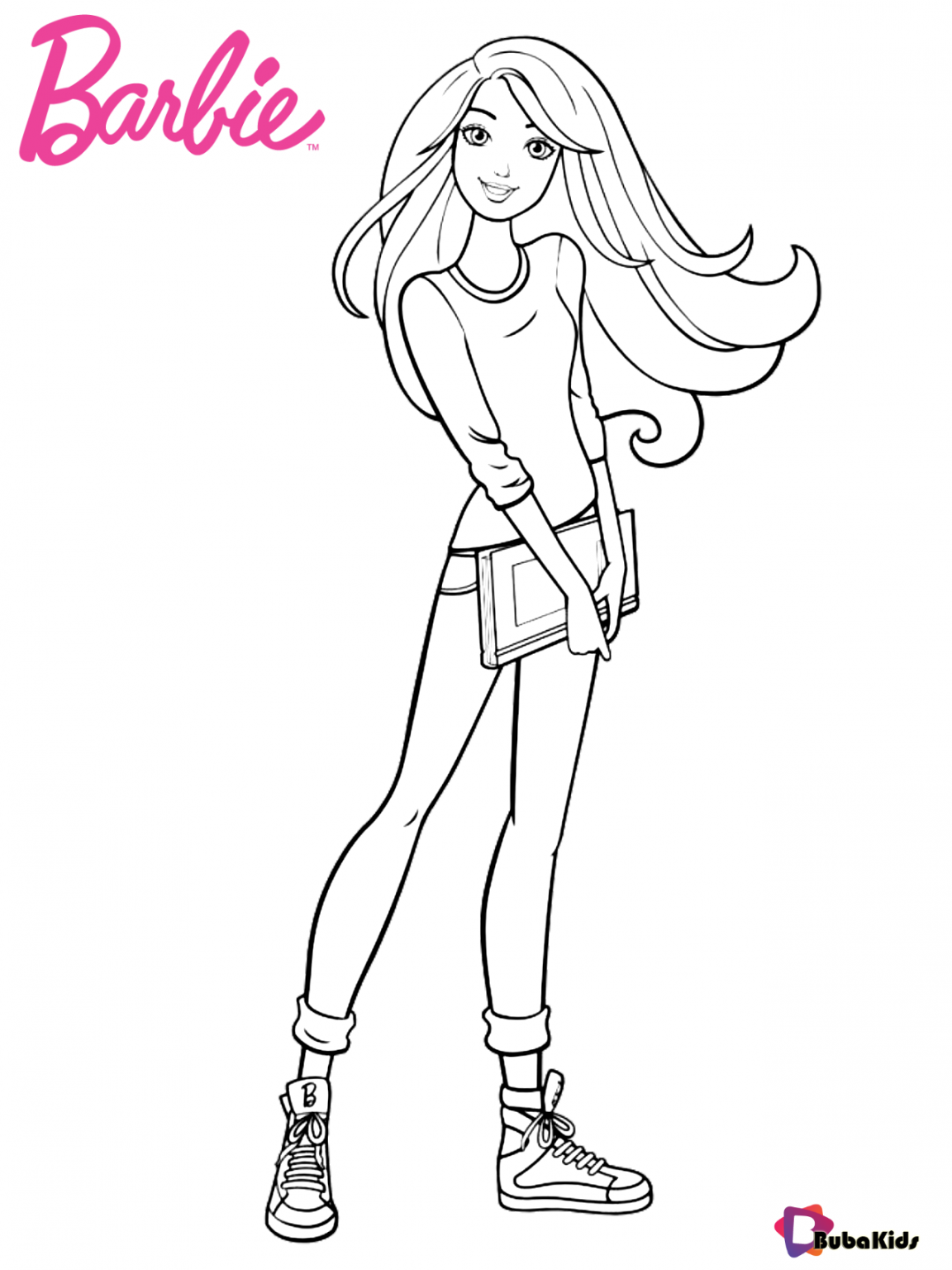 Extraordinary barbie coloring sheet | BubaKids.com