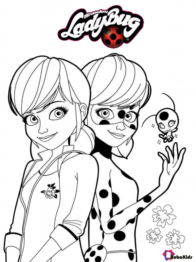 miraculous ladybug free coloring page for kids