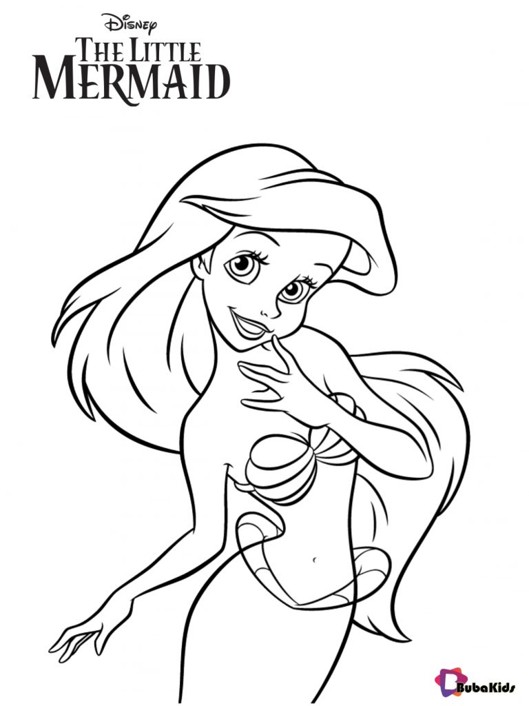 Ariel The little mermaid coloring sheet