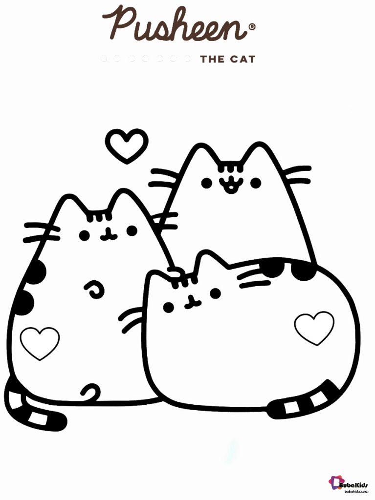 Pusheen the cat and friends coloring pages 1
