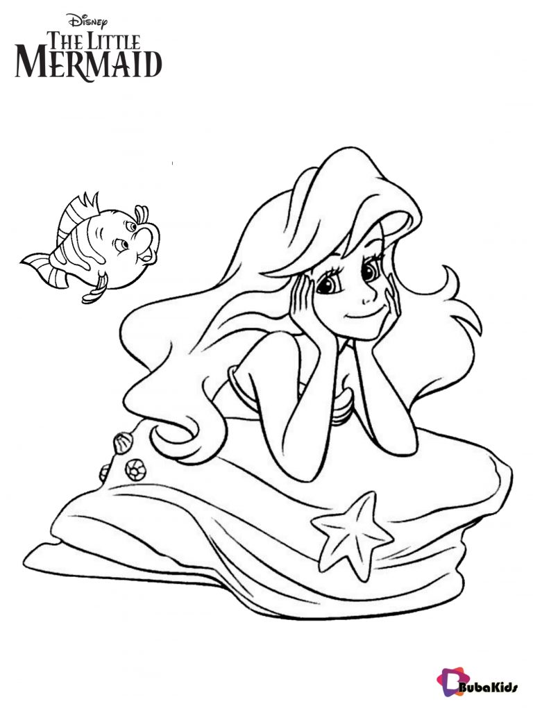 ariel dreaming the little mermaid coloring pages