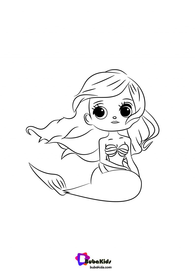 Baby Princess Ariel Coloring Pages - BubaKids.com