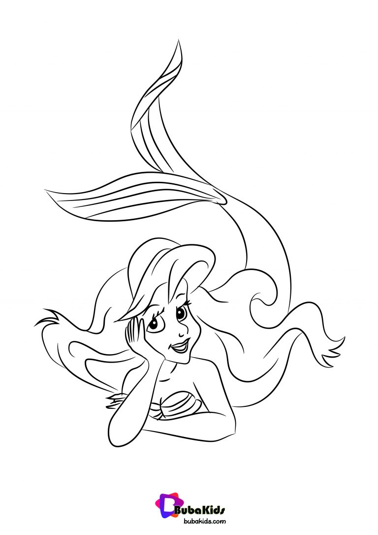 Free Princess Ariel Coloring Pages To Print | BubaKids.com