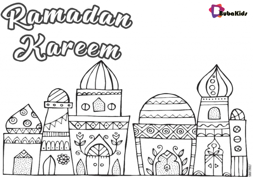mosque ramadan kareem coloring pages