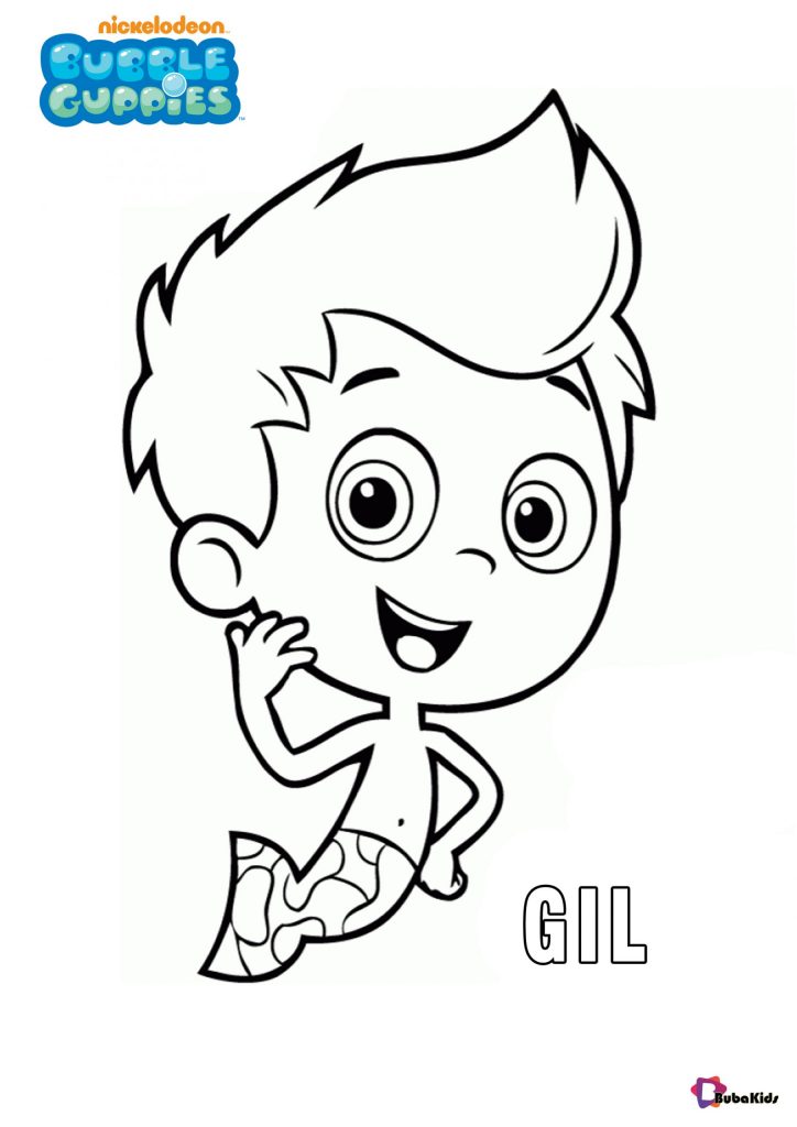 printable bubble guppies character gil coloring pages scaled