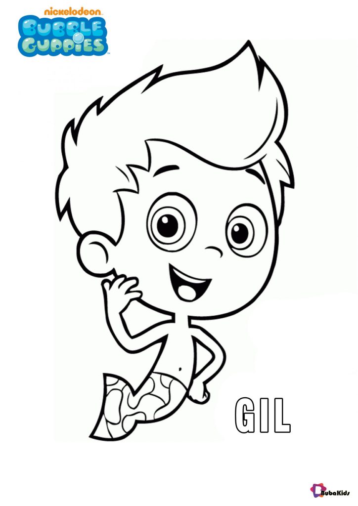 Free And Printable Bubble Guppies Character Gil Coloring Pages