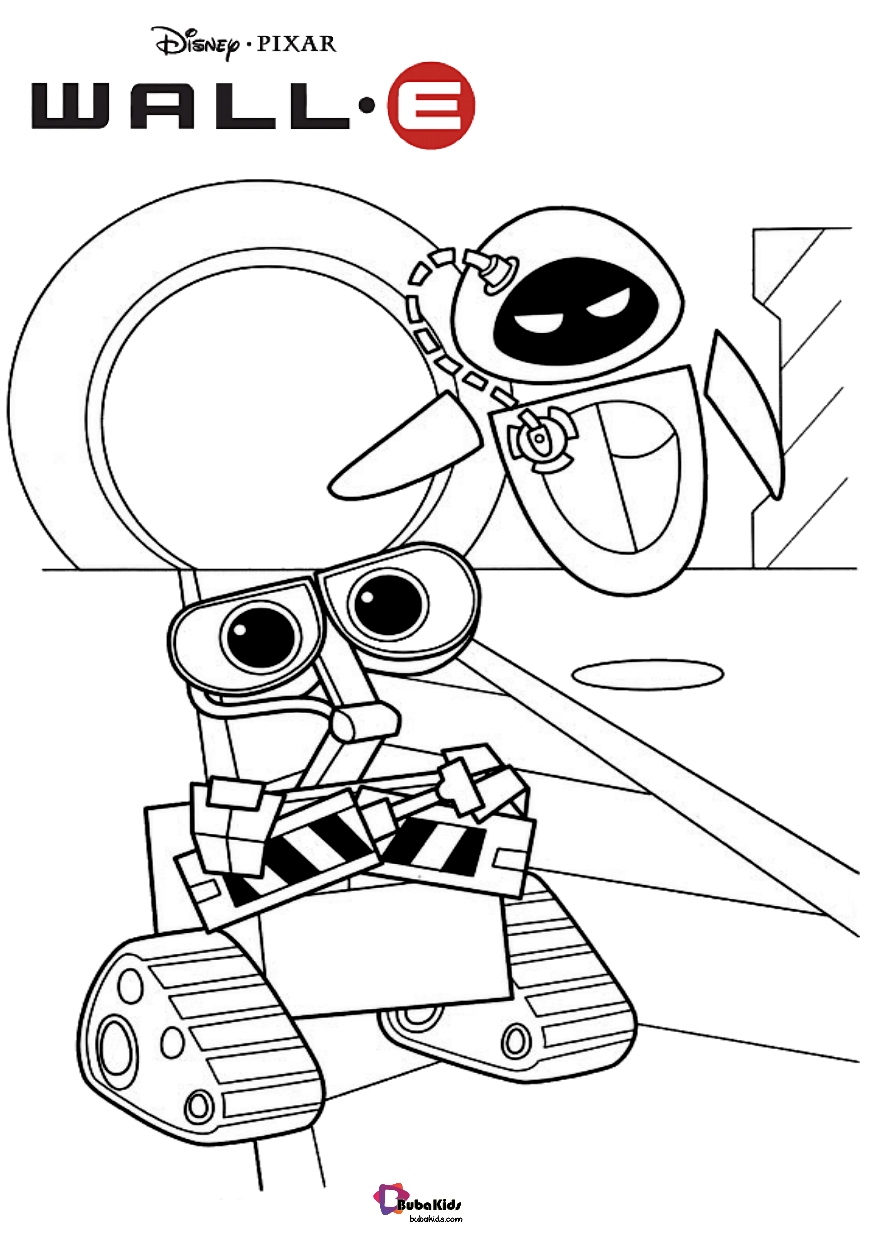 Wall e and eve wall e movie coloring pages