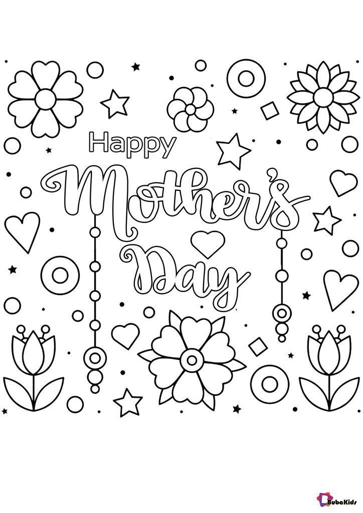 bubakids mothers day coloring pages flowers hearts