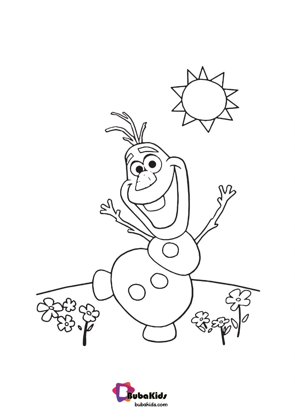 Funny Olaf Disney Coloring Page
