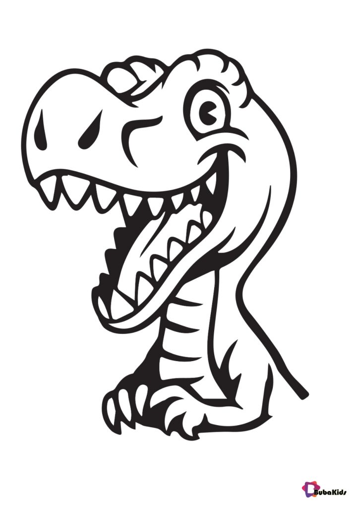 smiling baby dinosaur coloring page