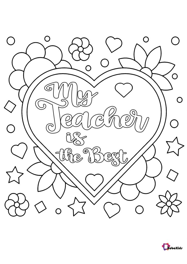 teacher appreciation day coloring pages hearts and flowers