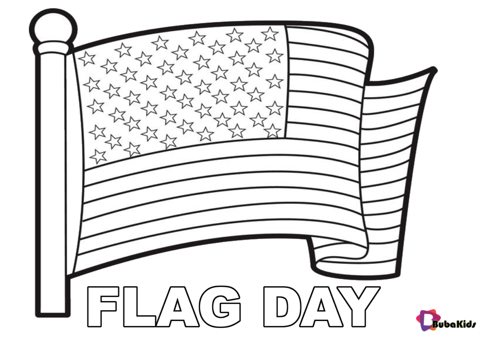 Flag Day Coloring Pages For Kids BubaKids