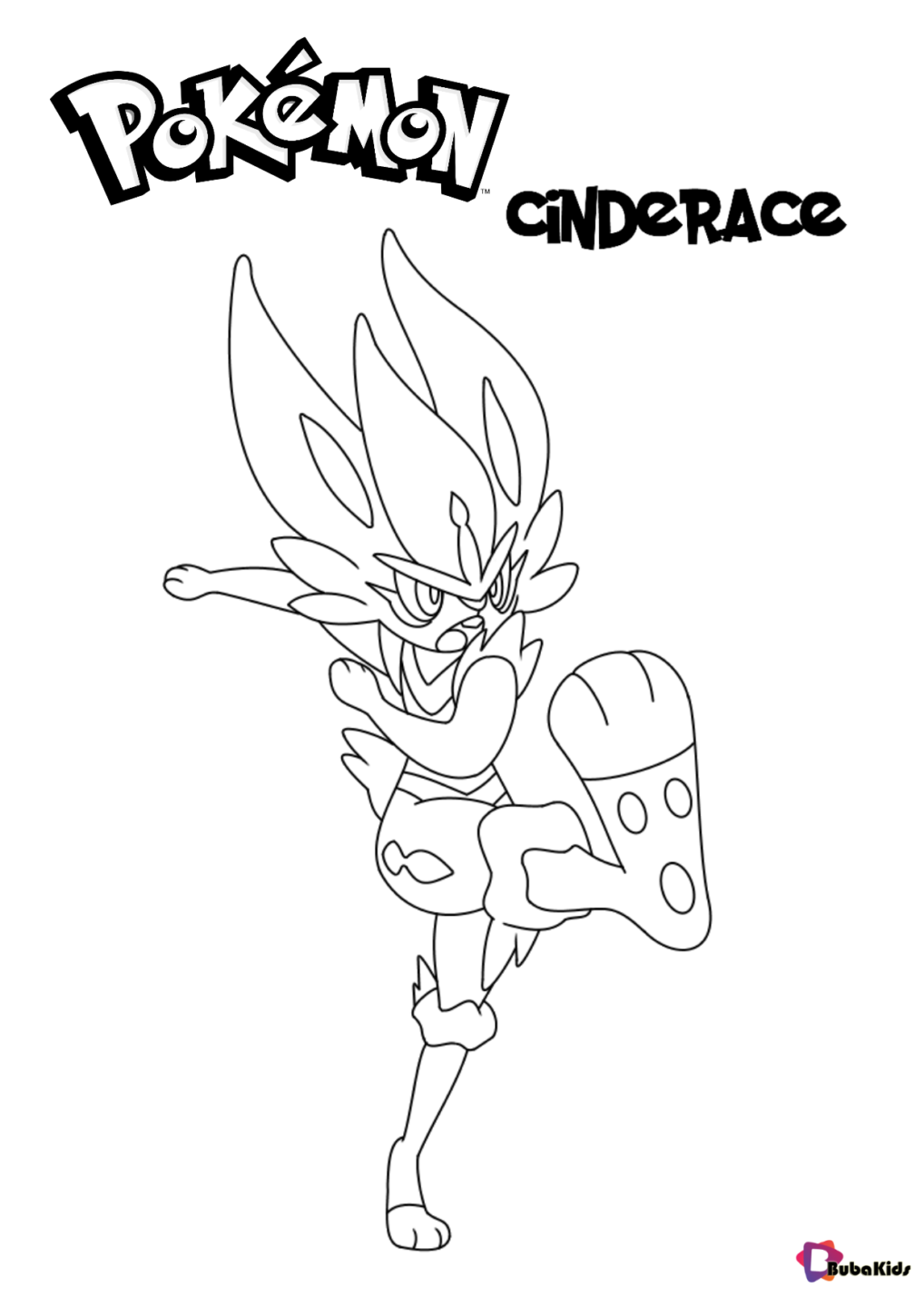 pokemon cinderace coloring pages
