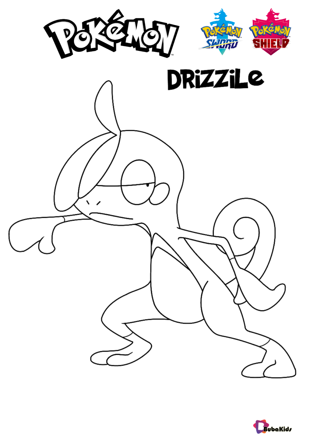 pokemon sword and shield pokemon drizzile coloring pages