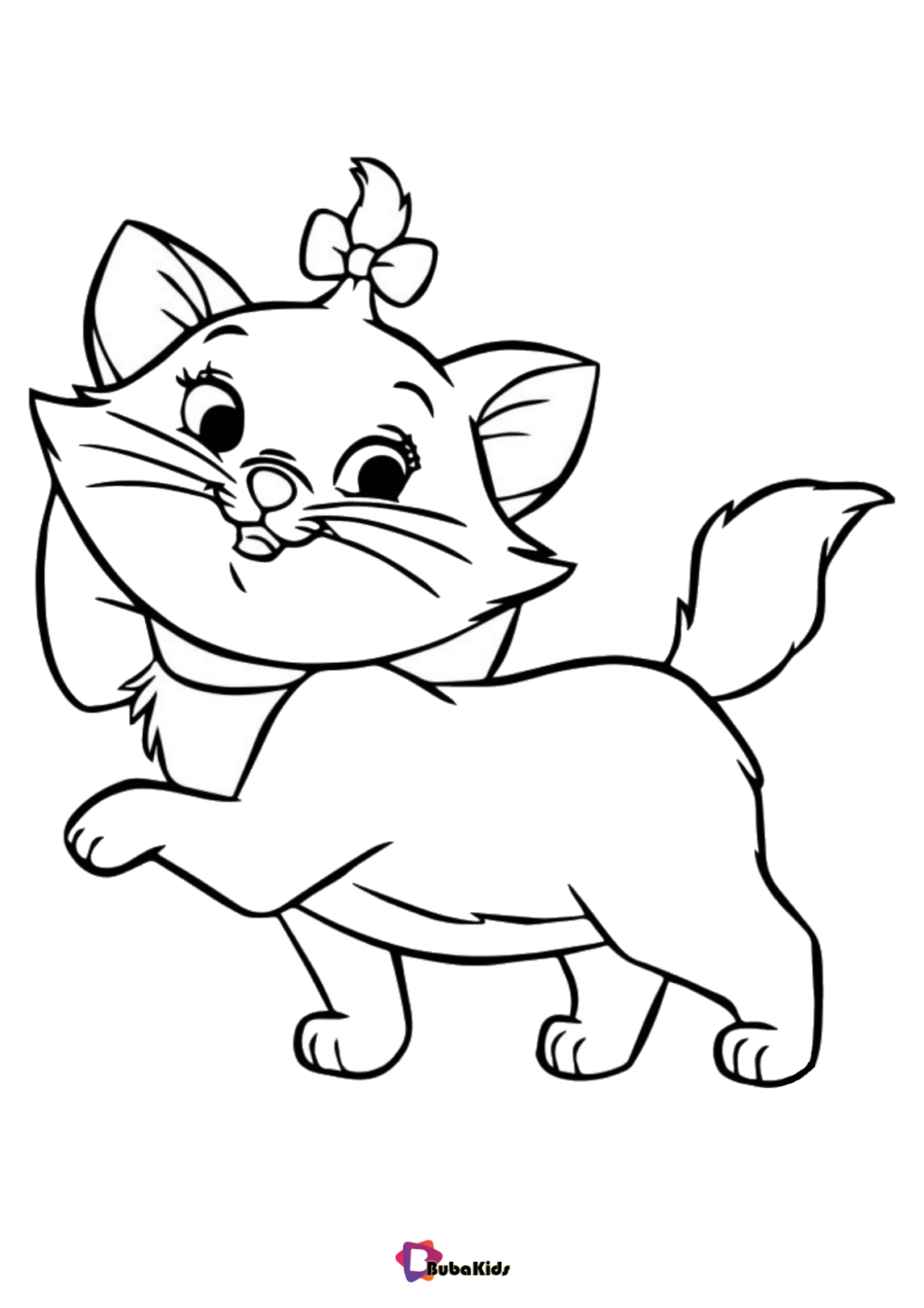 Cute Kitten Coloring Page 58 SVG File For Silhouette