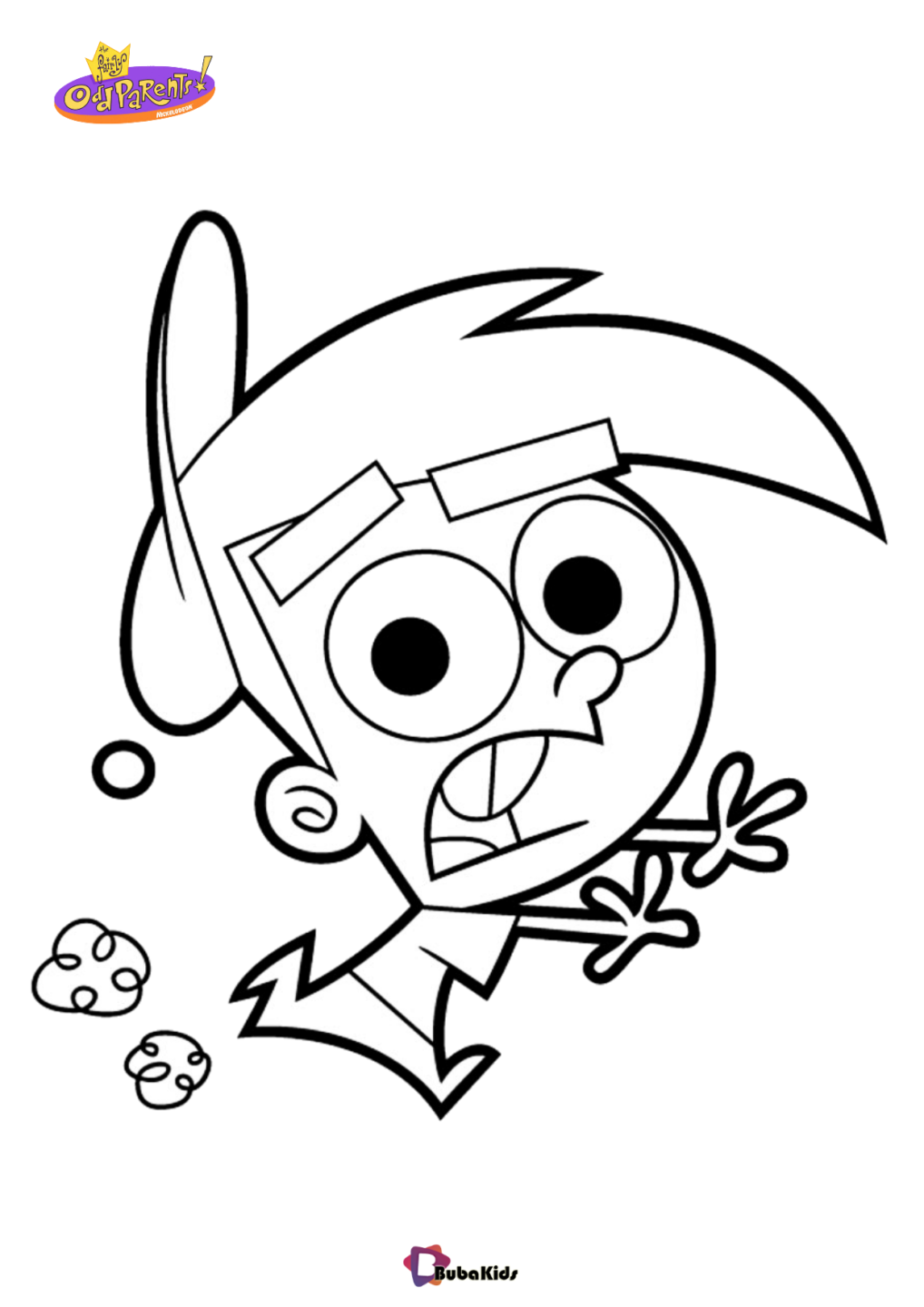 Fairly Oddparents Nickelodeon children tv series coloring page