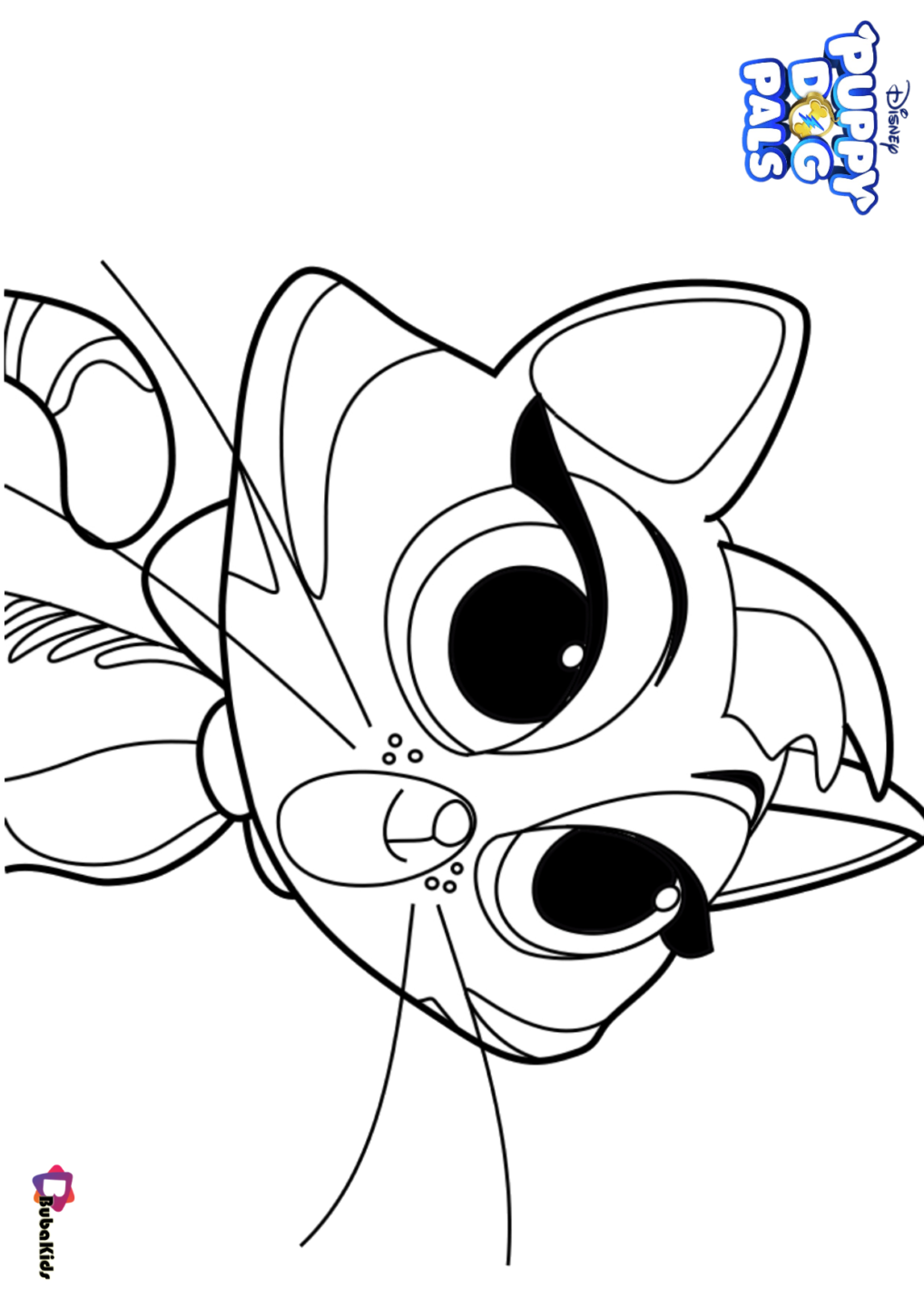 Hissy the purple cat Puppy Dog Pals Disney TV Series coloring page