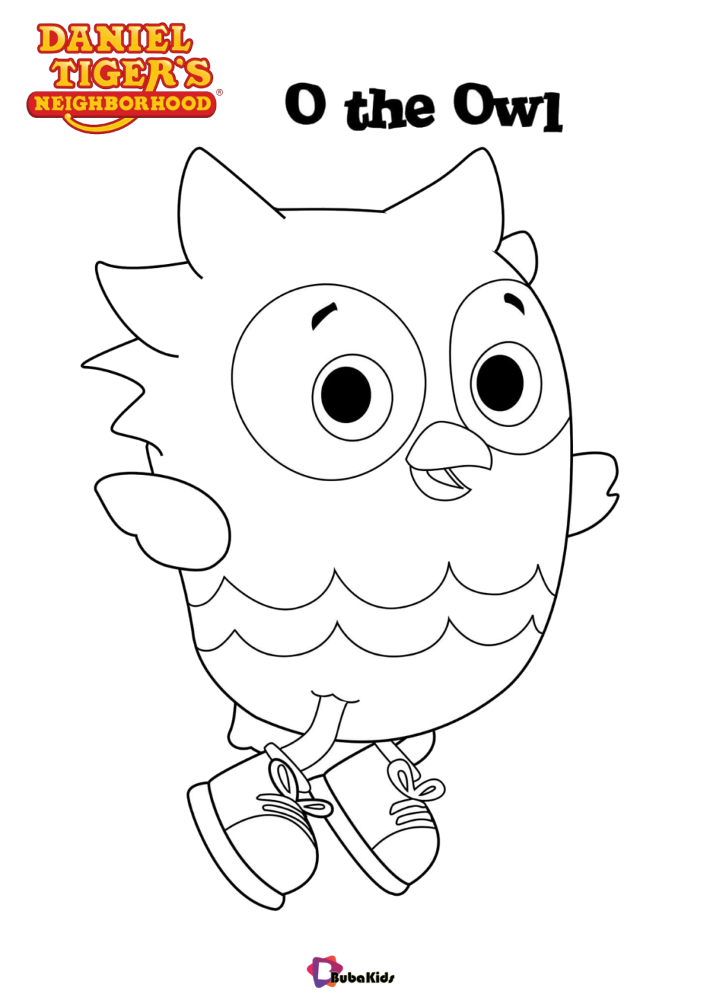 O the owl character from tv series Daniel Tigers Neighborhood coloring page