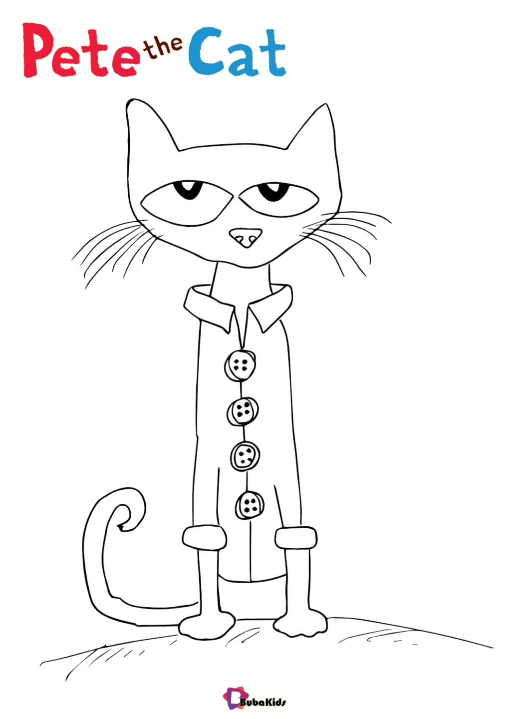 Pete the cat coloring page
