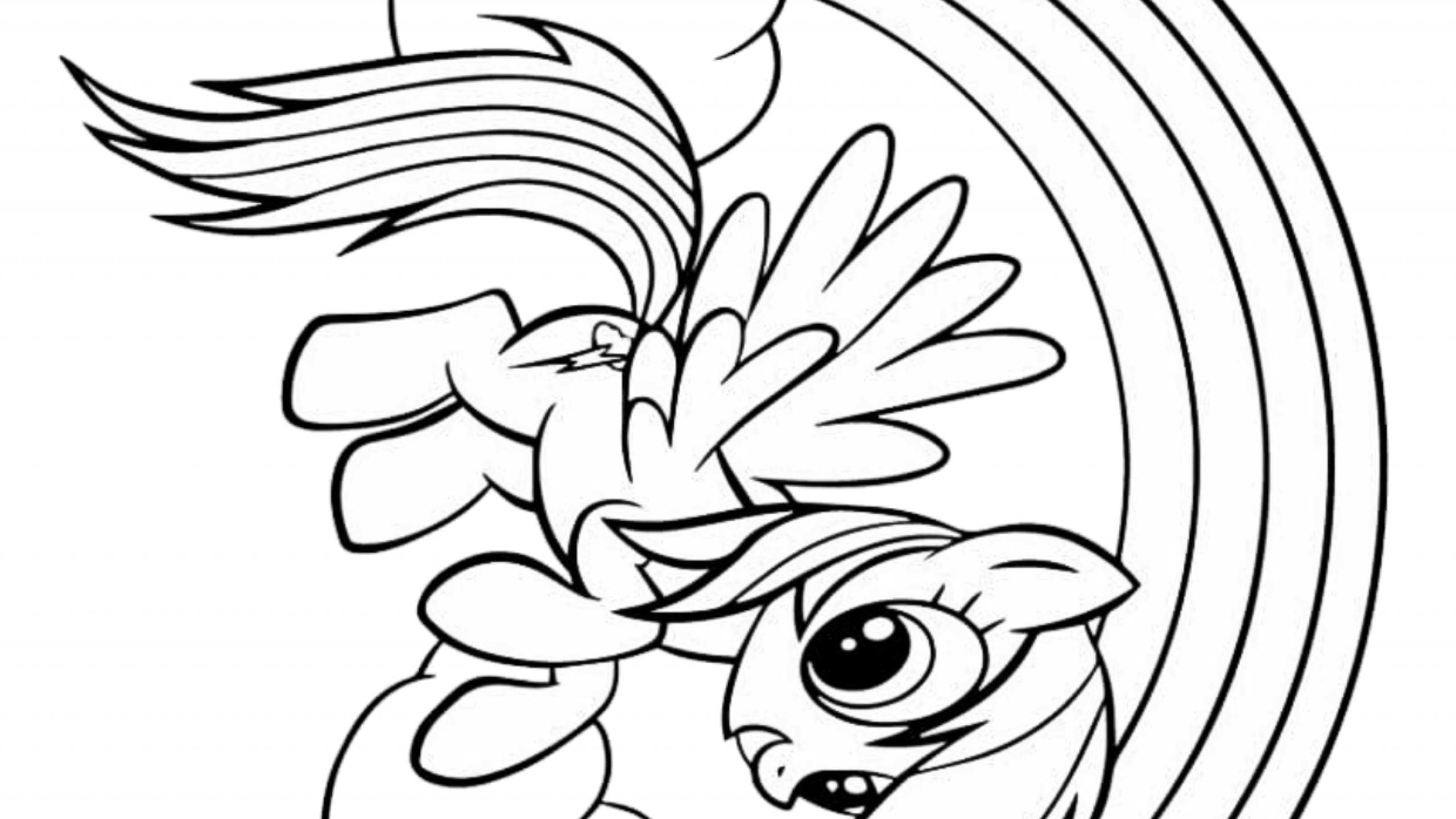 Little Pony and rainbow coloring pages