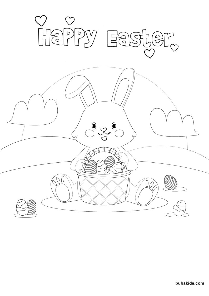 happy easter bunny eggs