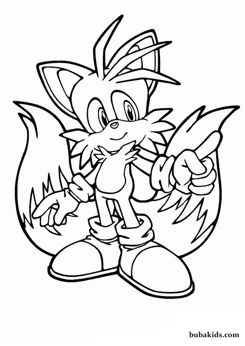 miles tail prower coloring page sonic the hedgehog