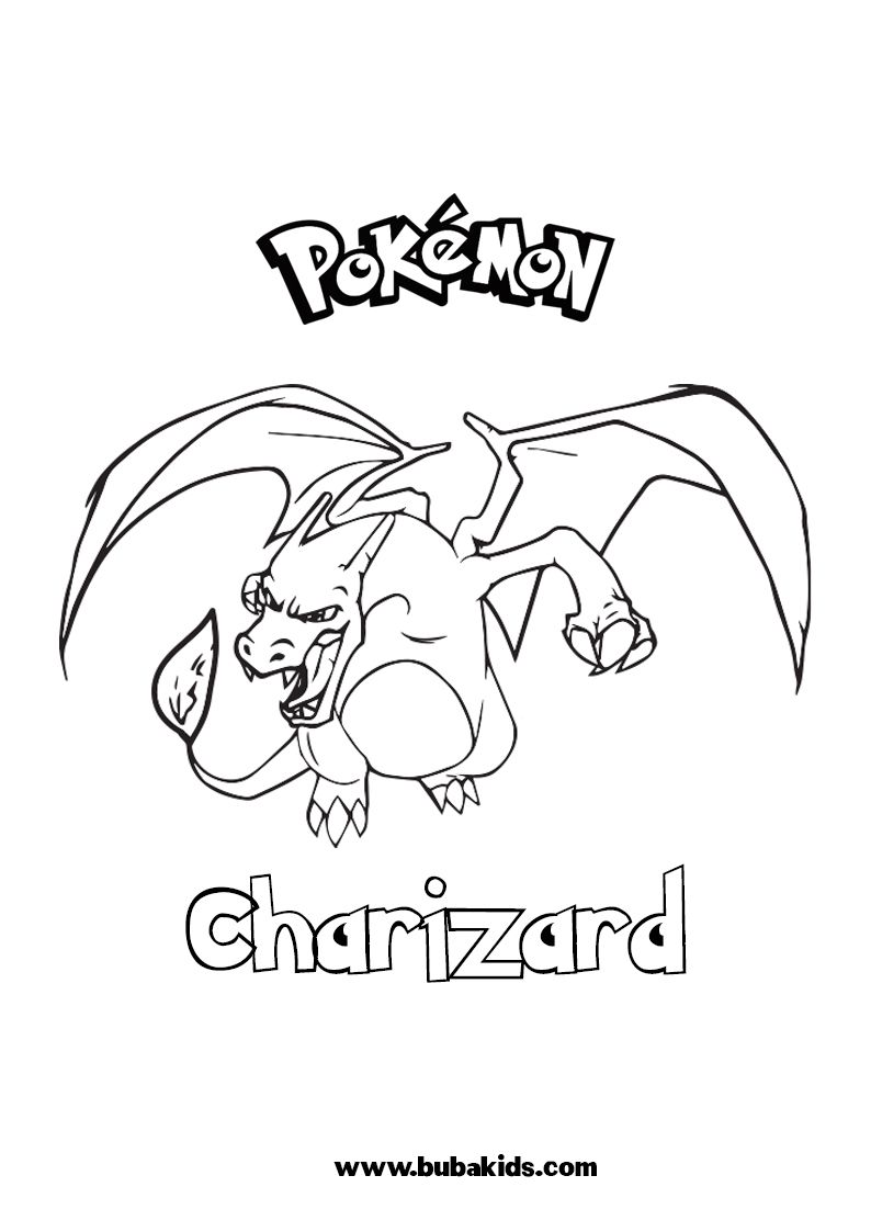 Amazing Charizard Free Pokemon Coloring Page For Kids BubaKids com