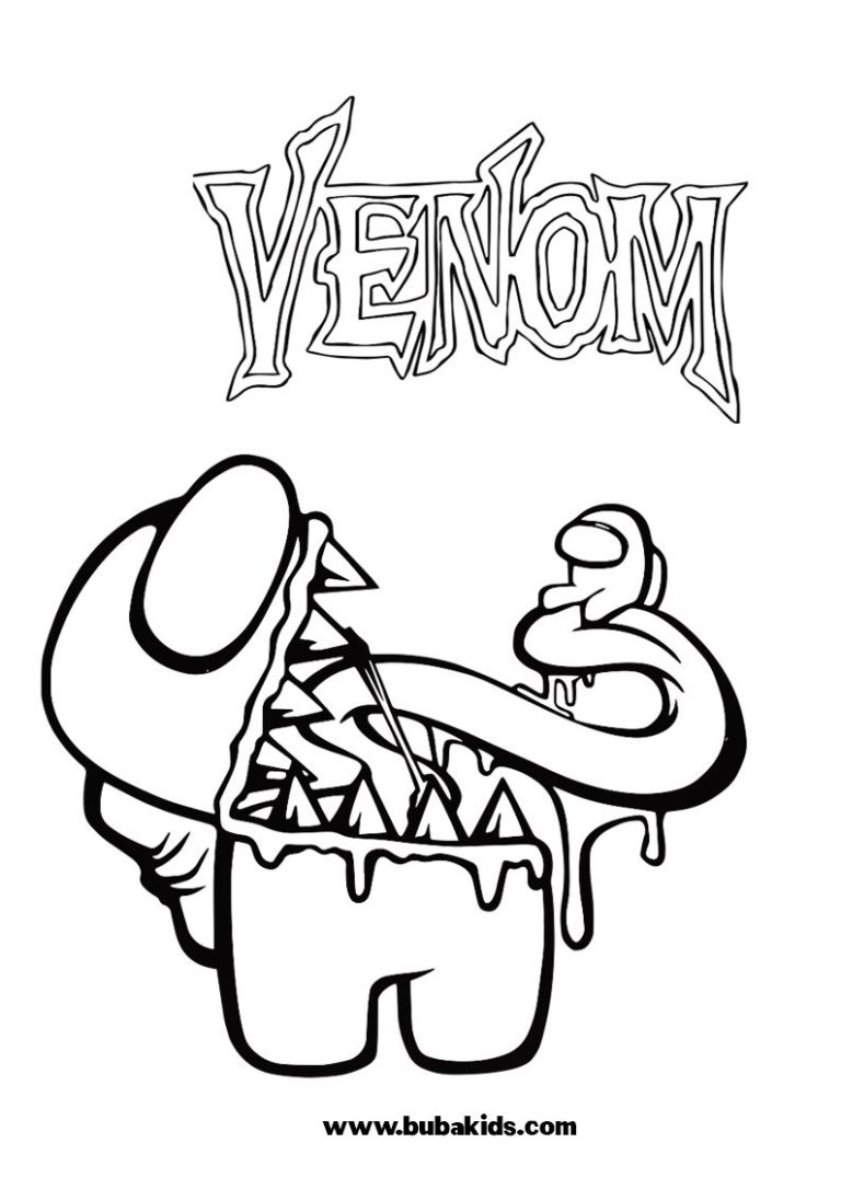 Among Us Venom Coloring Page Printable Free | BubaKids.com