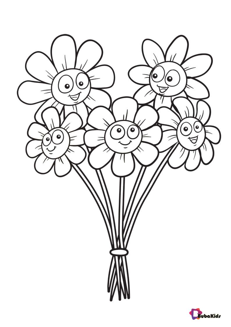 Beautiful flowers coloring pages BubaKids com