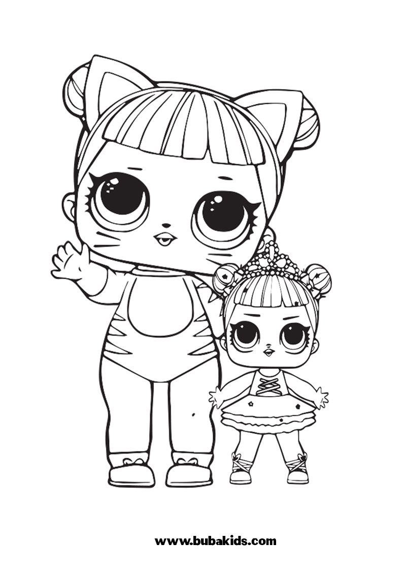 Cute Lol Sister Coloring Page For Girls BubaKids com