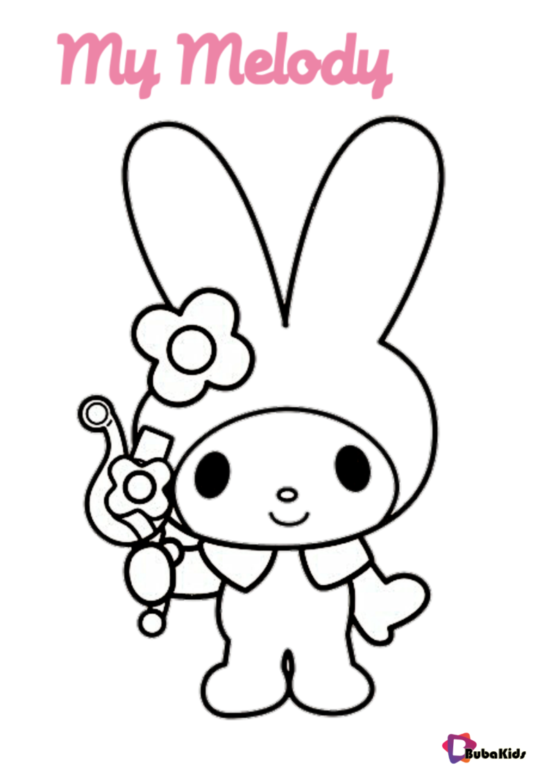 Cute My Melody coloring page BubaKids com