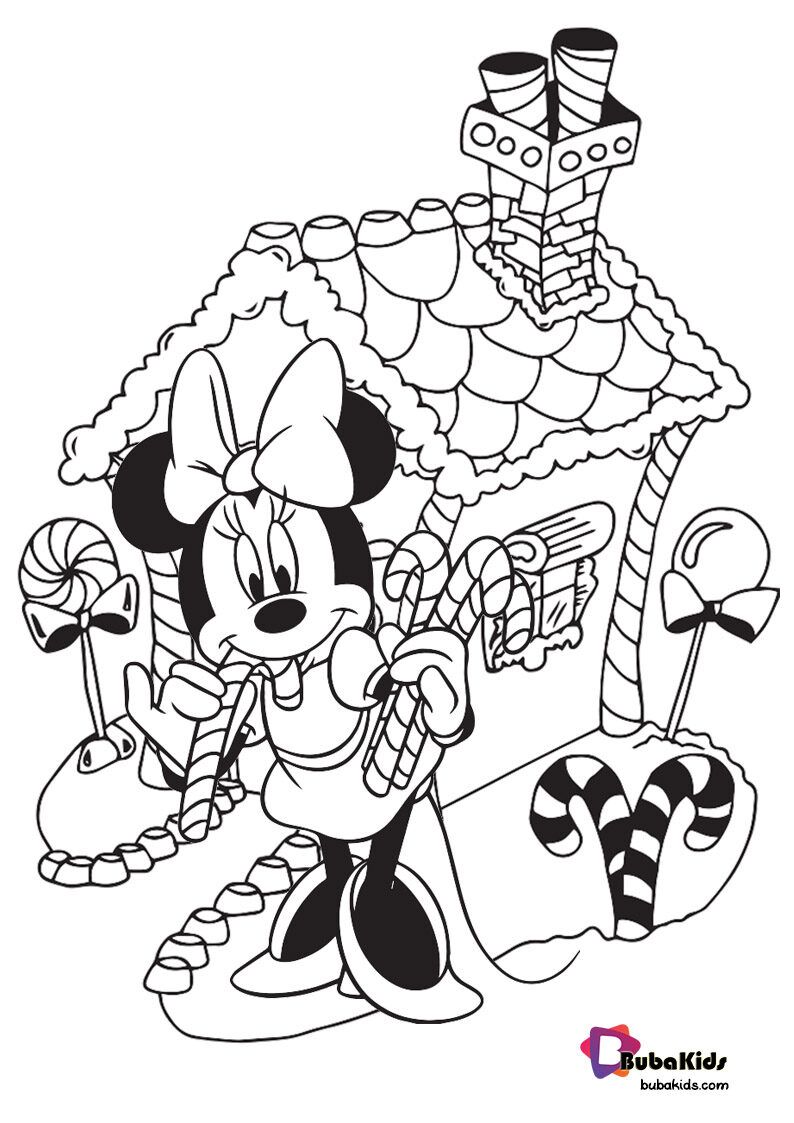 Disney Christmas Coloring Pages Minnie Mouse BubaKids com