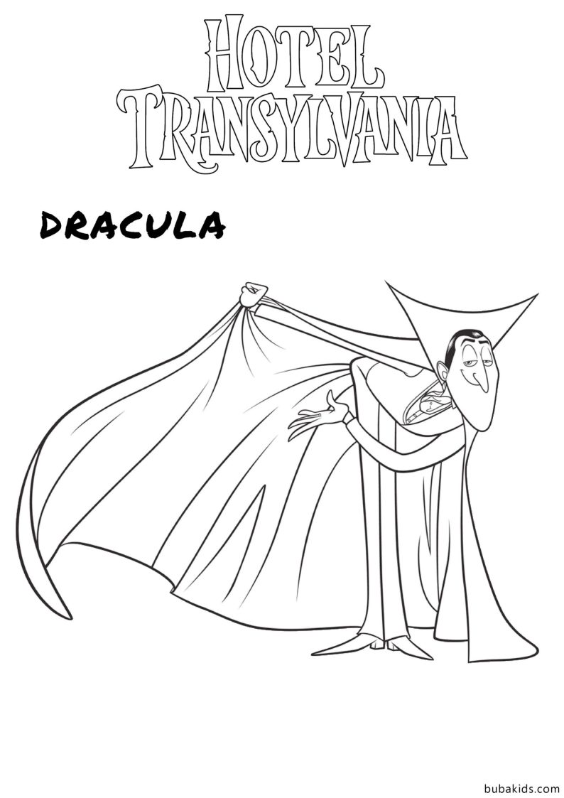 Dracula Hotel Transylvania 2022 Transformania Coloring Page BubaKids com