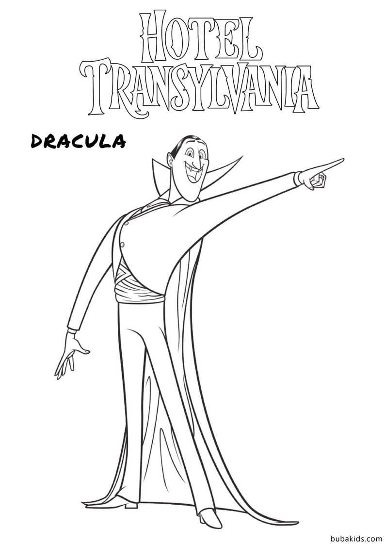 Dracula Hotel Transylvania 4 Coloring Page Transformania BubaKids com