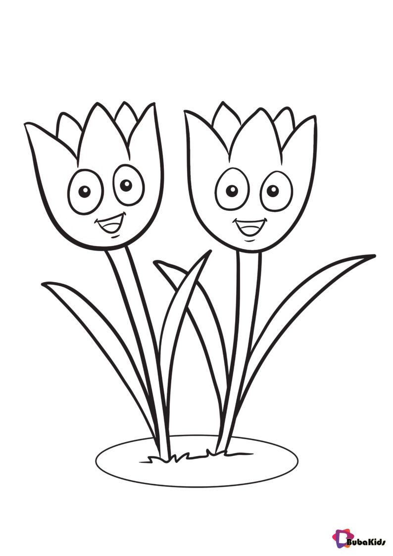 Flowers are the beauties of nature Tulip flowers coloring pages BubaKids com