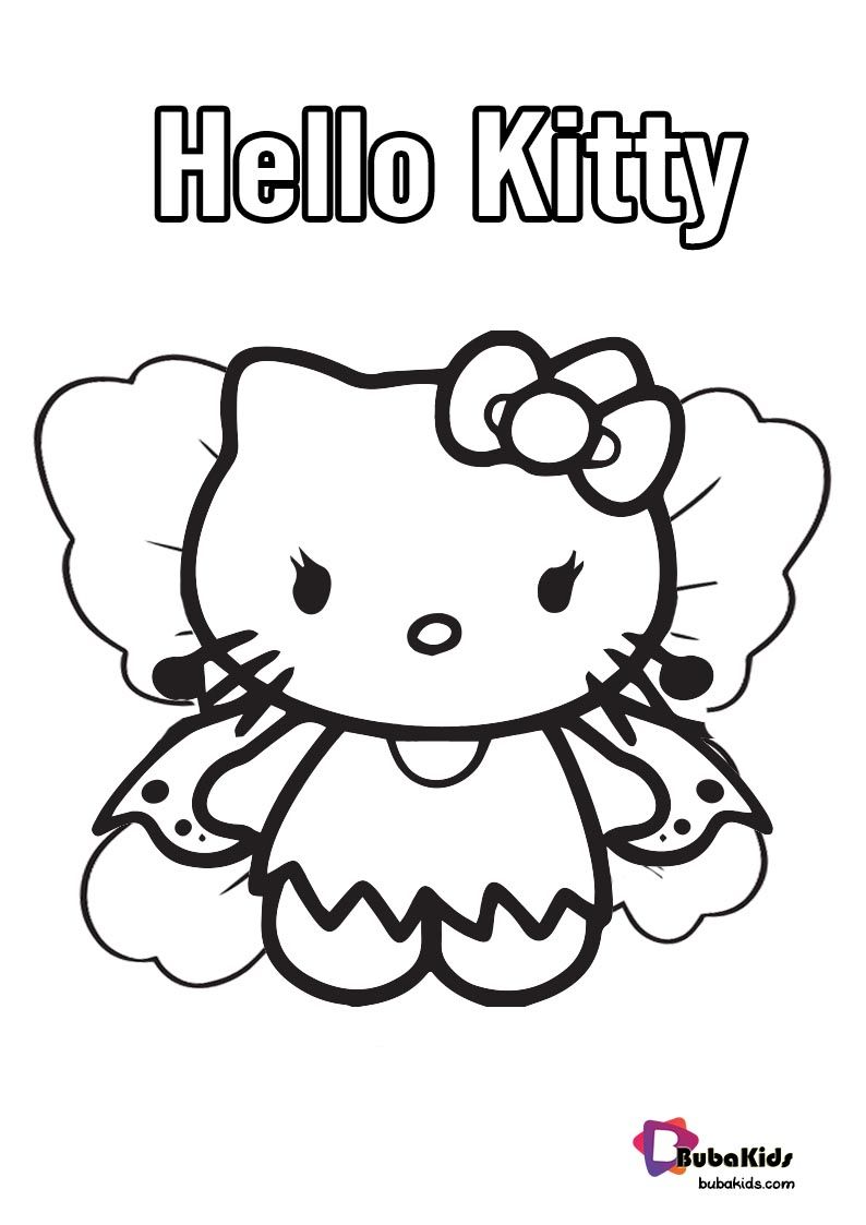 Hello Kitty Winged Angel Coloring Page For Kids BubaKids com