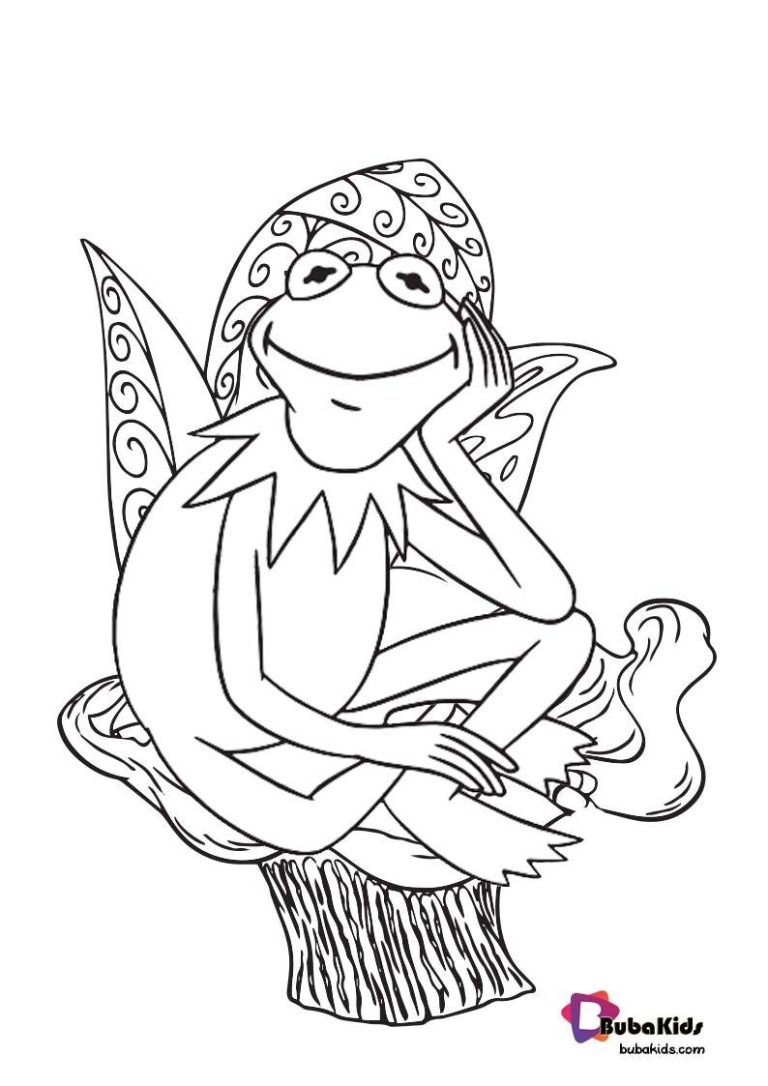 Kermit the frog coloring page for kids