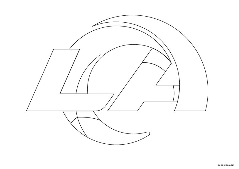Los Angeles Rams logo coloring BubaKids com