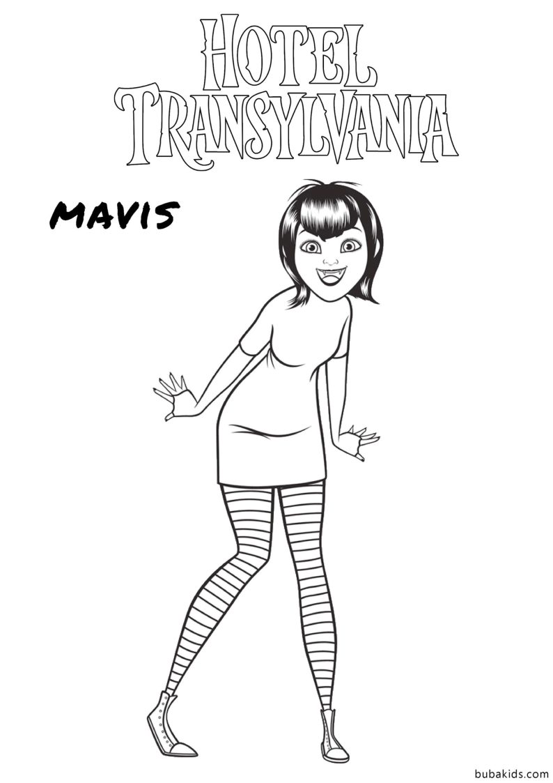 Mavis Hotel Transylvania Transformania Coloring Page BubaKids com