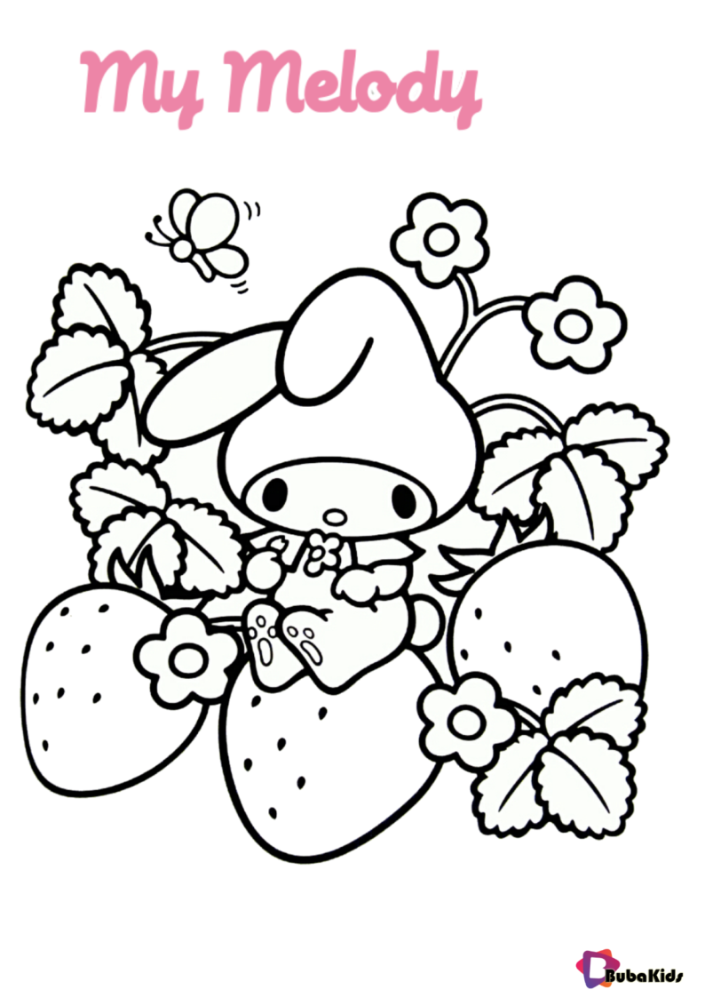 My Melody sanrio coloring page BubaKids com